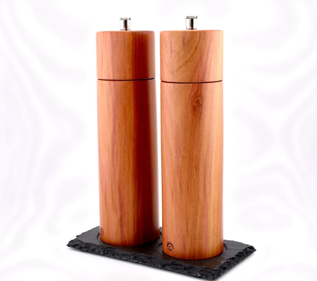 Hochwertiges Gewürzmühlenset Zwetschge „Modern“ – Pfeffer- und Salzmühle 20 cm – Bild 2