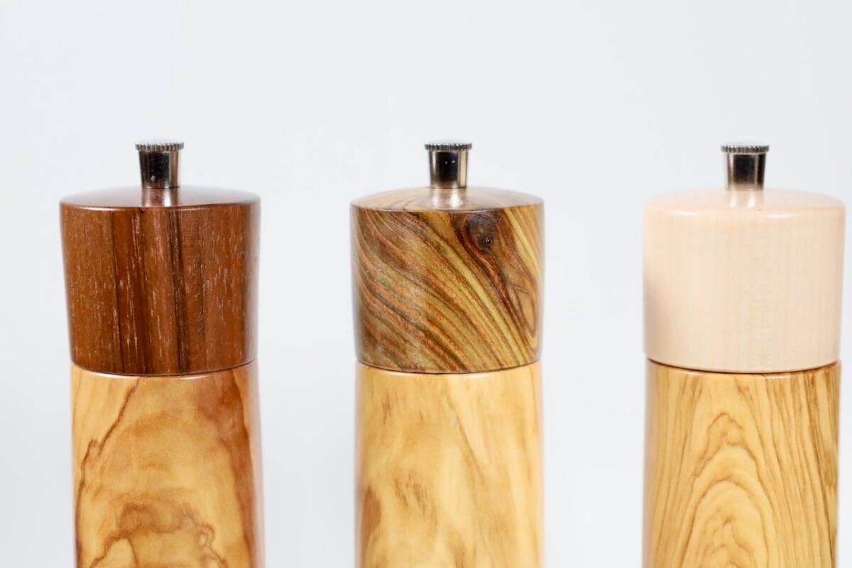 Gewürzmühlen Set - Die Pfefferbar - Olivenholz 3 Pfeffermühlen – Bild 5