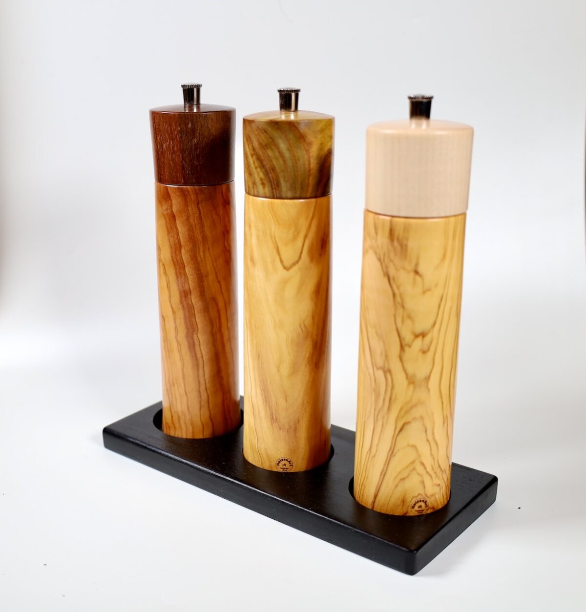 Gewürzmühlen Set - Die Pfefferbar - Olivenholz 3 Pfeffermühlen – Bild 2