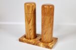 Exklusives Gewürzmühlenset aus Olivenholz mit Schweizer Edelstahlmahlwerk und Steckdeckel