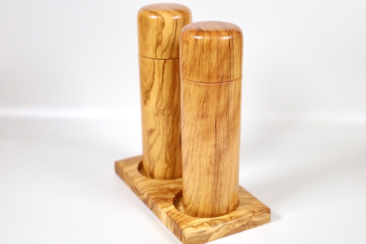 Gewürzmühlenset Pfeffer- und Salzmühle - Olive modern Steckdeckel – Bild 6