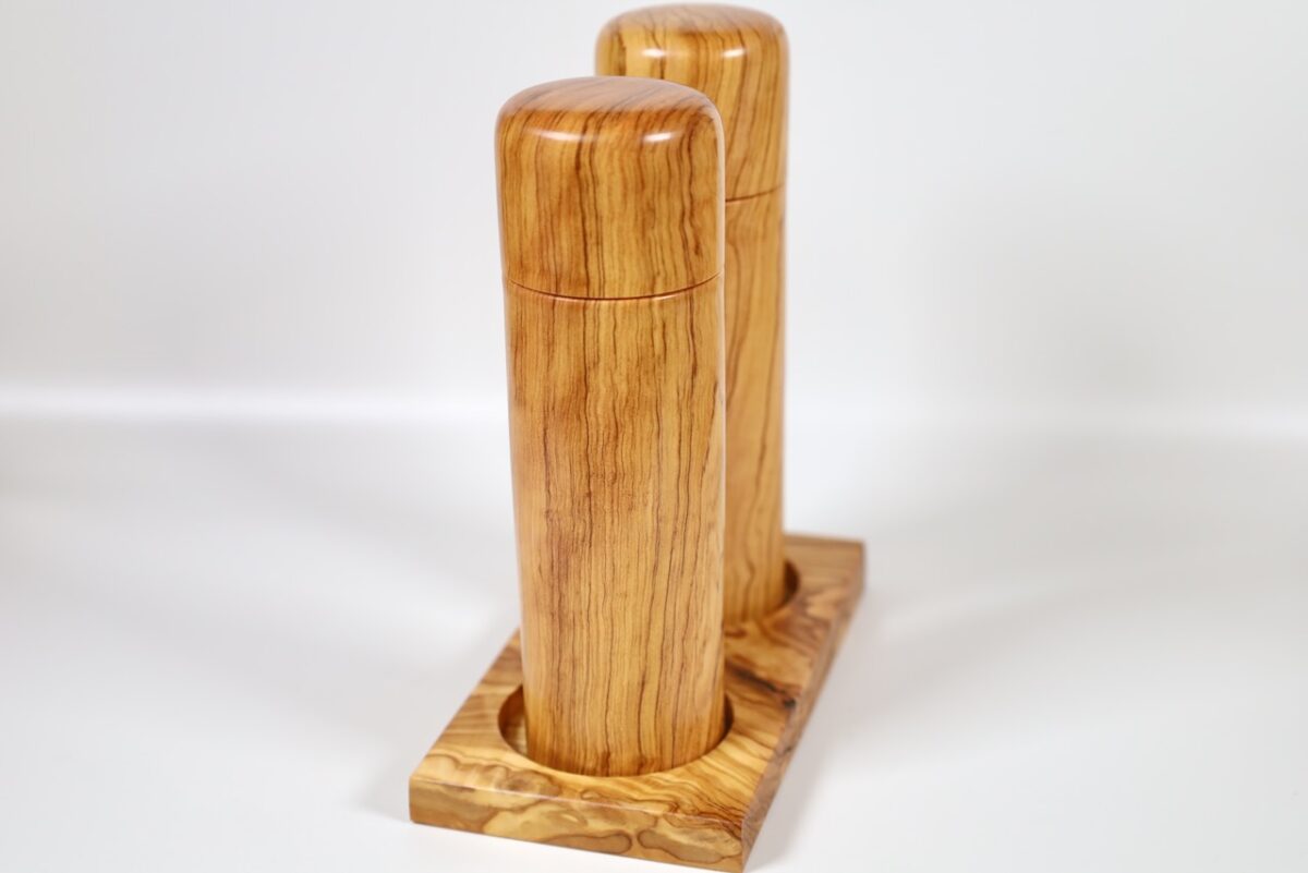 Gewürzmühlenset Pfeffer- und Salzmühle - Olive modern Steckdeckel – Bild 5