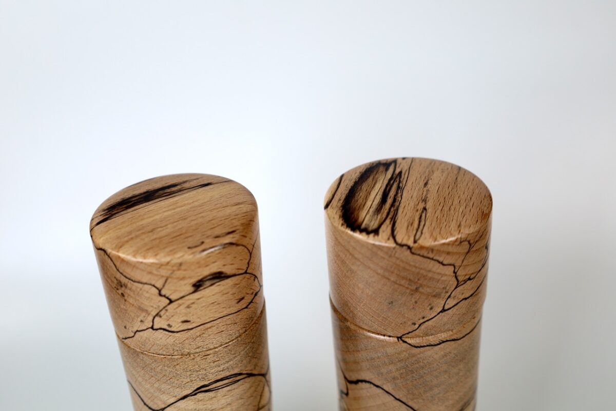 Gewürzmühlenset  Landkartenbuche Steckdeckel modern 16cm – Bild 5