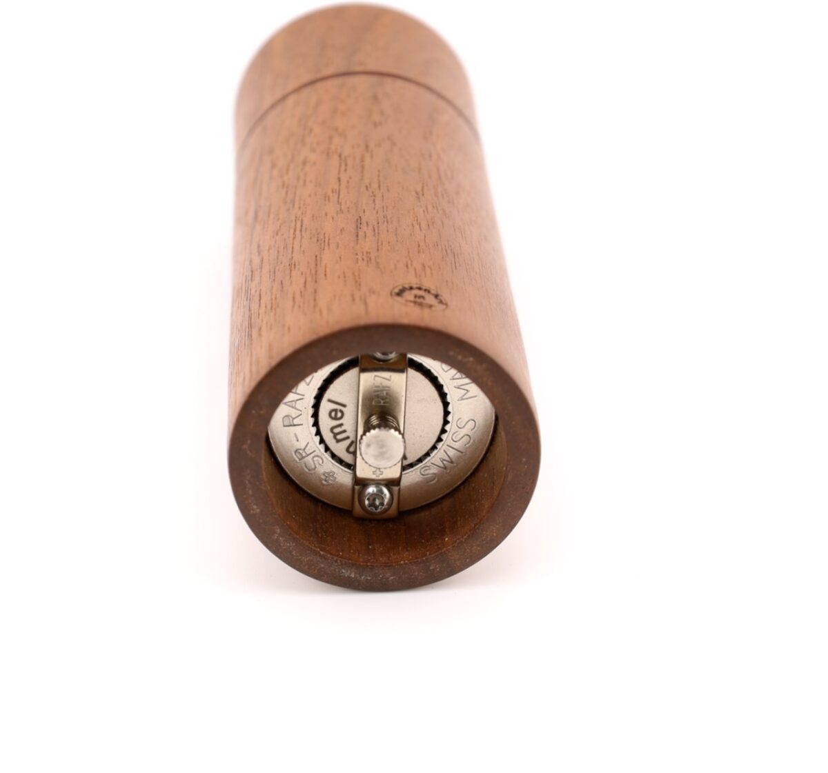 Handgemachte Gewürzmühle aus Nussbaumholz mit Strässler Mahlwerk 14cm – Bild 7