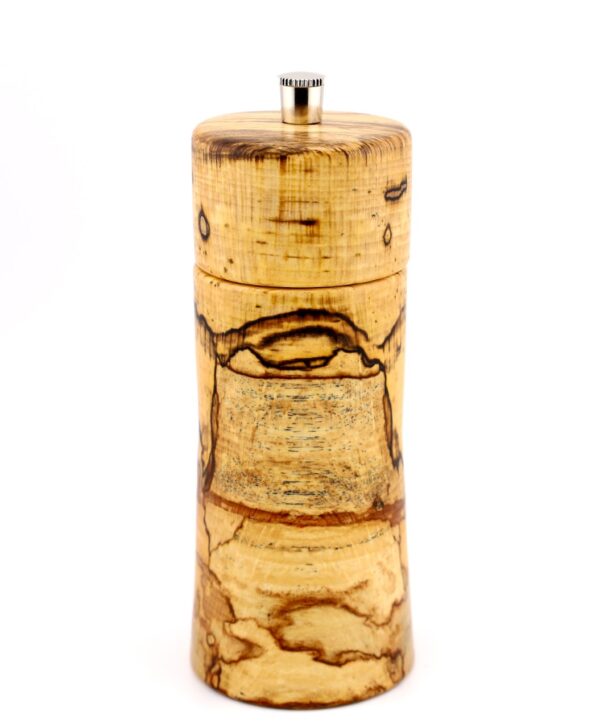 Elegante Pfeffermühle aus Landkartenbuche mit Schweizer Edelstahlmahlwerk