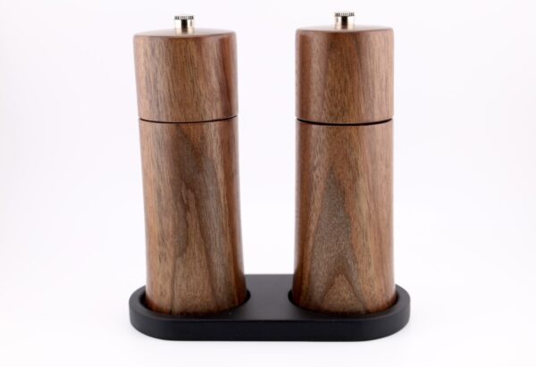 Gewürzmühlenset mit Edelstahlmahlwerken aus Nussbaumholz