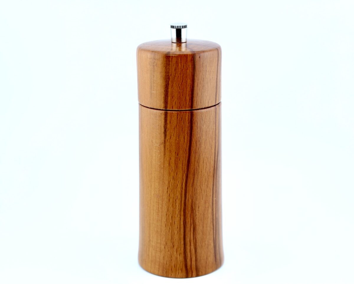 Gewürzmühle aus dunkler Kernbuche – Pfeffer-, Salz- oder Kümmelmühle 14cm – Bild 2